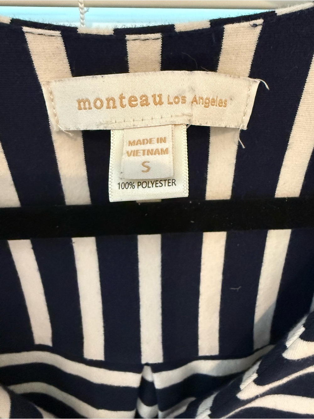 Anthropologie Monteau Los Angeles Navy Blue & White Striped Dress